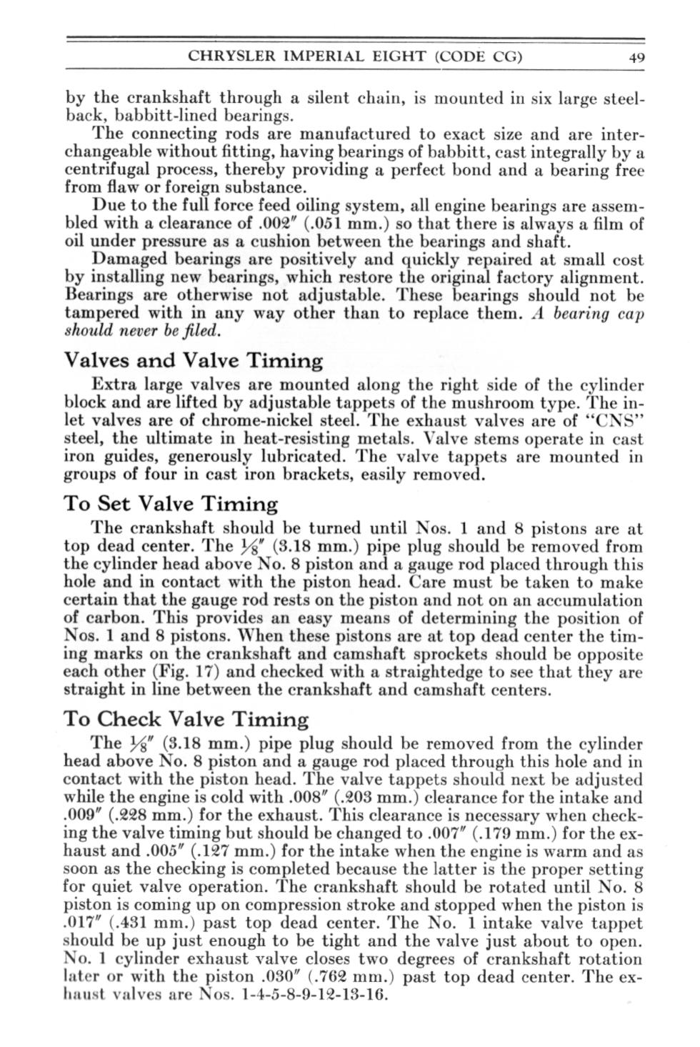 1931 Chrysler Imperial Owners Manual Page 75